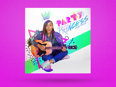 Jamie Grace - Party Like A Princess 80s abstract album art branding cd cover jamie grace logo memphis style music musician pop art song