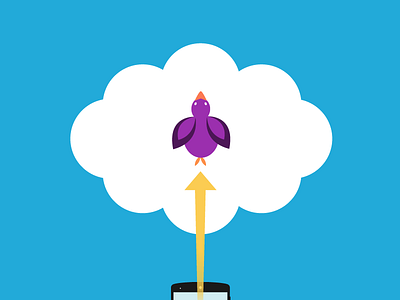 The Bird & Cloud flat icon illustration