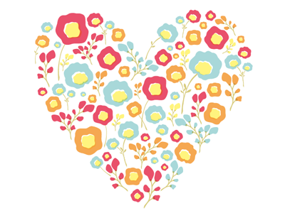 Florals Part 2: Thank You Cards florals heart illustration pattern