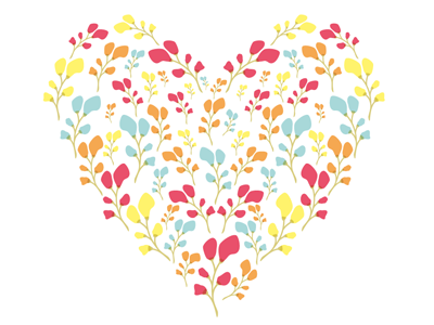 A different take. florals heart illustration pattern