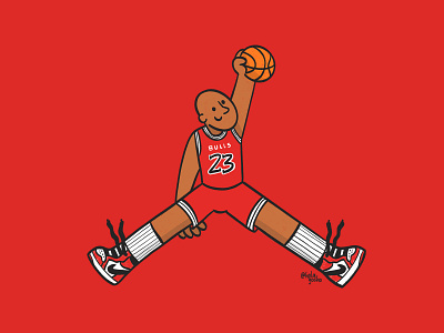 Jumpman. basketball character character design chicago chicago bulls design doodle illustration jordan jordans jump jumpman nba procreate sketch sneakers