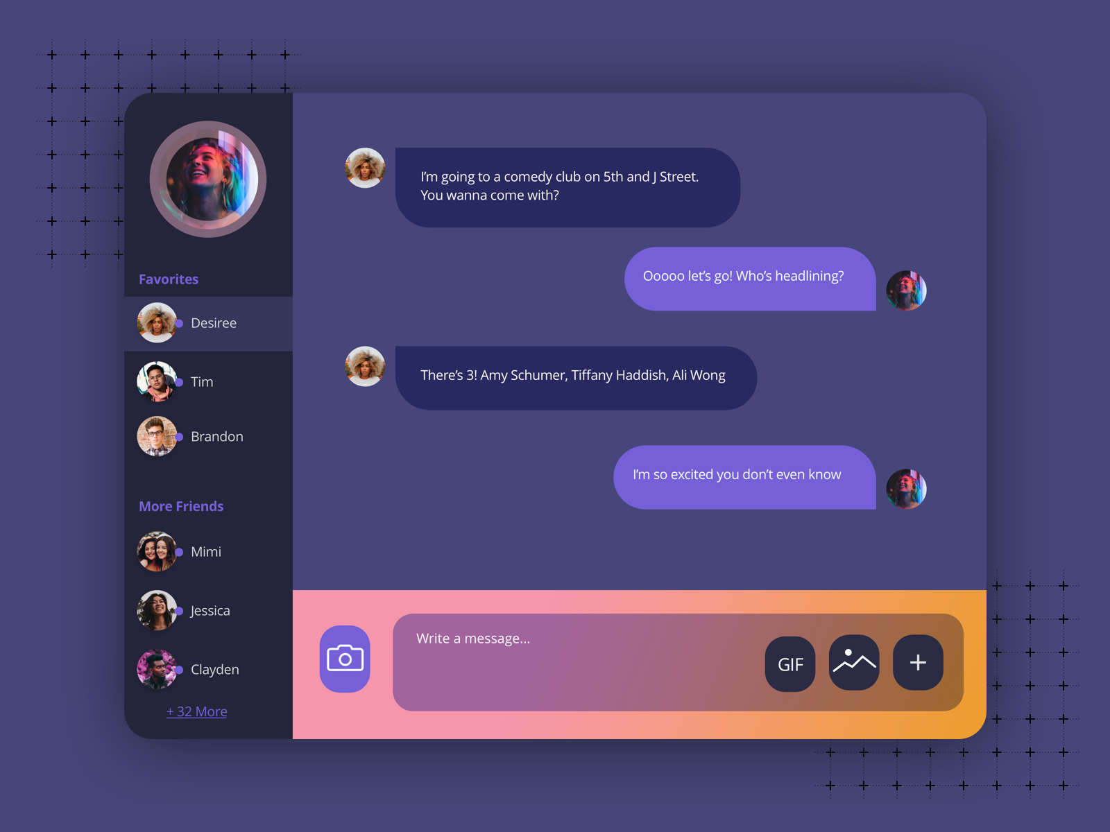 Daily UI 013 - Direct Messaging by Jennifer Jhang on Dribbble