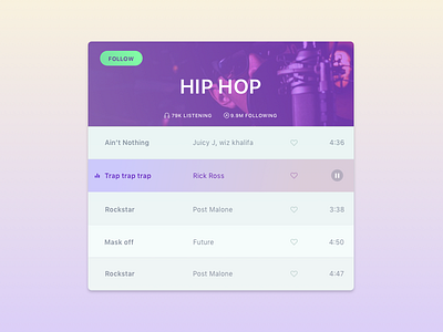 Music genre player genre music app music app ui music player playlist radio station widget
