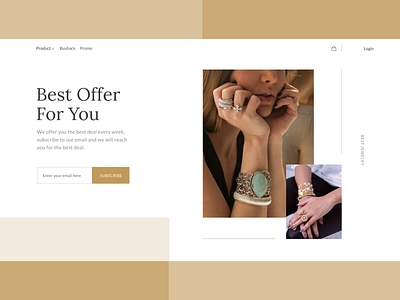 Hero Section for a Jewelry Store beautiful clean clean ui design gold hero section jewelry landing page luxury minimal minimalist ui ux