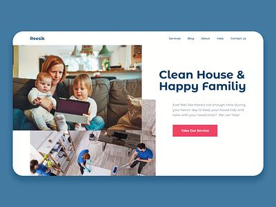 A Home Cleaning Service Website clean clean ui design landing page ui uidailychallenge ux webdesign
