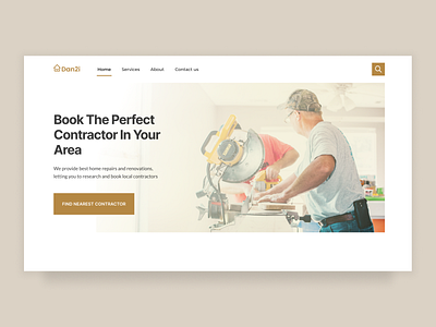 Home Repair and Renovation Website clean clean ui construction design family home home renovation home repair house landing page minimalist repair ui ux