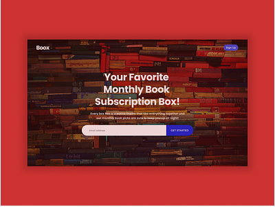 Box of Books Subscription books clean design landing page netflix subscription ui ux webdesign website