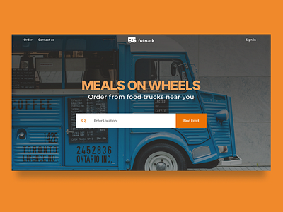 Food Truck Delivery Service delivery design food food delivery food truck landing page minimalist ui uidaily uidailychallenge ux webdesign