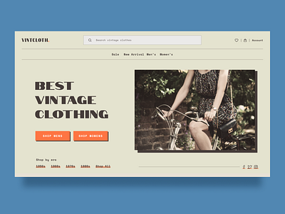 Vintage Clothing Shop clean clothing minimalist retro shop thrift ui uiux ux vintage visual design web webdesign website