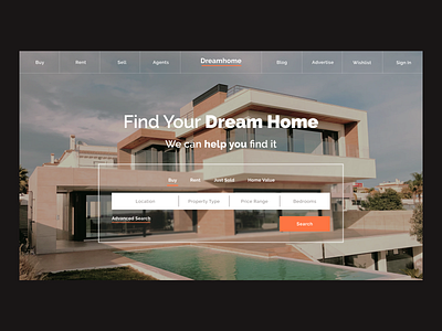 Dream Homes Finder Website clean dream home home house landing page minimalist ui ux webdesign