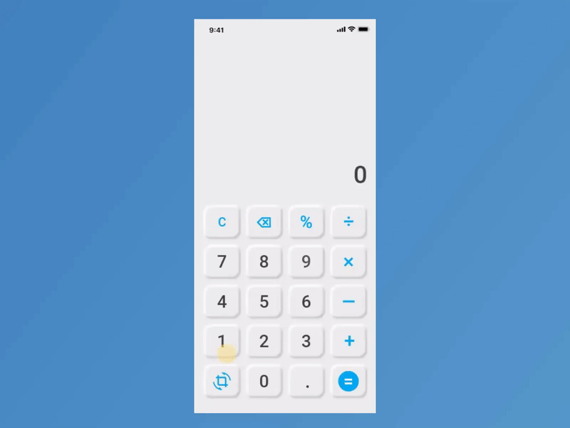 DailyUI #004 - Neomorphism Calculator 1 app calculator dailyui design ios ui uidaily uidailychallenge ux