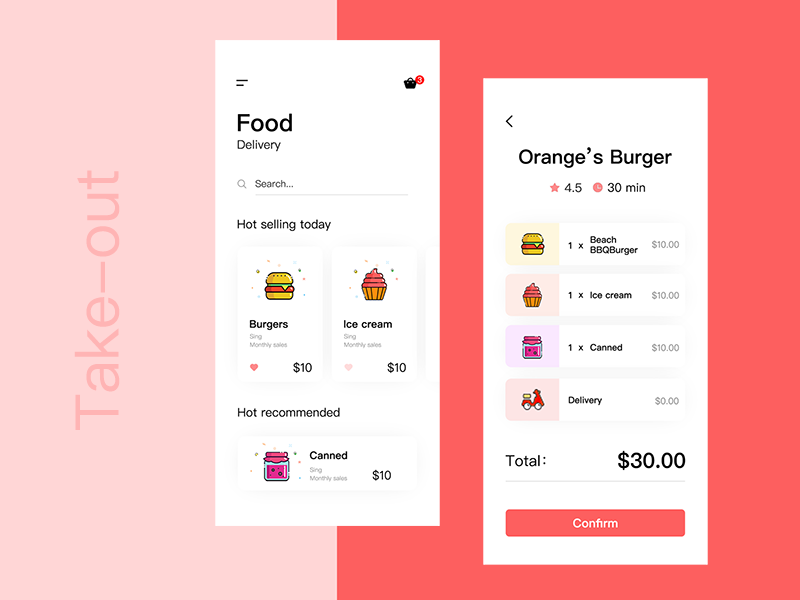 Take-out application by X Factors on Dribbble