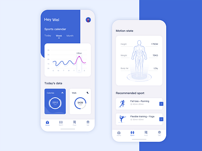 Fitness app concept cool colors fitness mobile