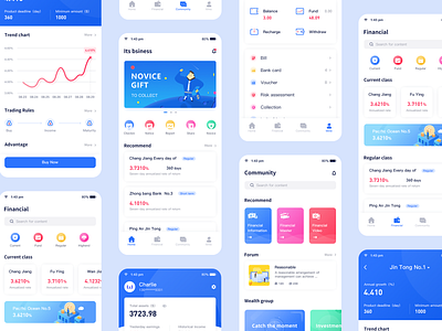 Financial app 02 app blue cool colors design logo typography ui 插图 概念