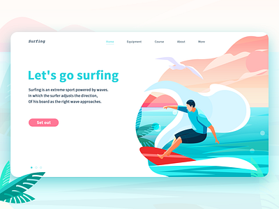 surfing design logo surfing web 插图 设计