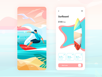 Rental app app concept cool colors gradient icon rental app ui ux 设计