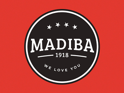 Madiba – We Love You black boxing design flat logo madiba mandela red south africa