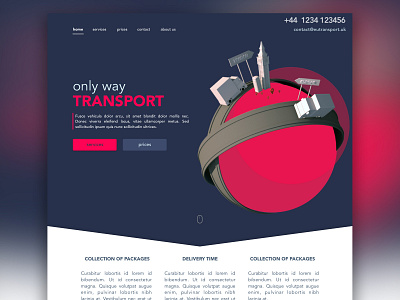 Only Way Transport Landing page design flat illustration minimal ui web