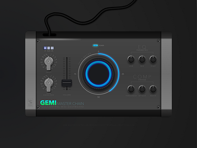 GEMI Master Chain Concept VST plugin design design gui illustration knobs plugin potentiometer skeuomorph slider vector vst