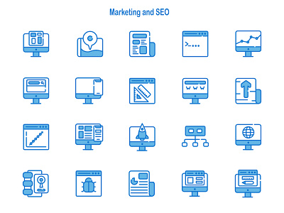 Marketing and SEO affinitydesigner dribbble iconography illustration