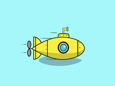 Submarine adobe illustrator cc design dribbble flat illustration vector