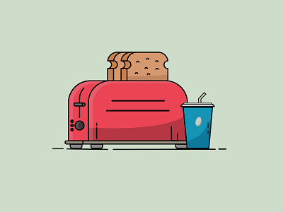 Toaster adobe illustrator cc design dribbble flat illustration vector