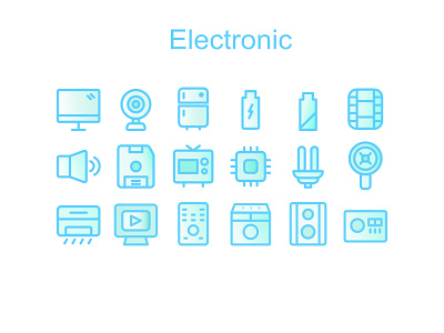 Electronic Iconset affinitydesigner design dribbble flat illustration