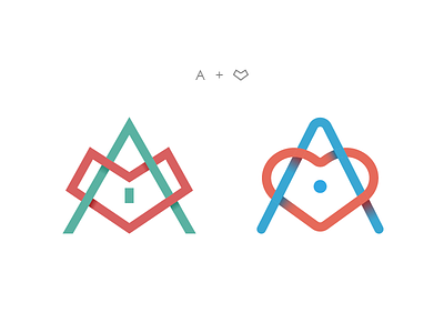 A and love graphic creativity logo