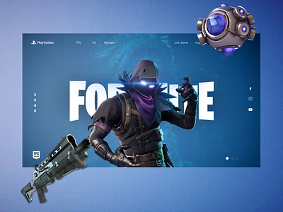 Fortnite Unofficial Web Design/Landing Page desain ilustrasi ui ux web