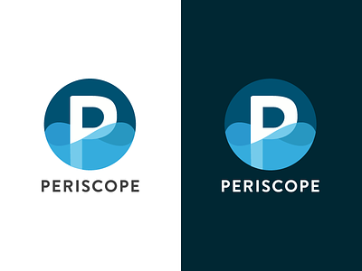 Periscope blue clean color design logo logomark ocean water waves