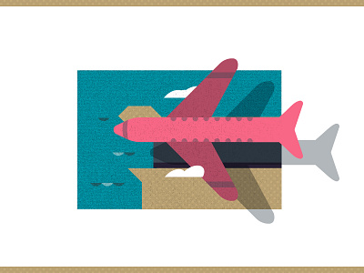 Prepare for Takeoff? airplane clouds flying geometric illo illustration plane texture water waves