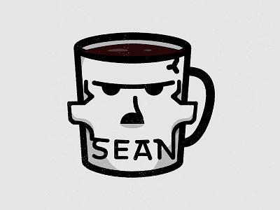 Does Not Compute - Podcast black breakfast coffee cup morning mug sean skull skullcup