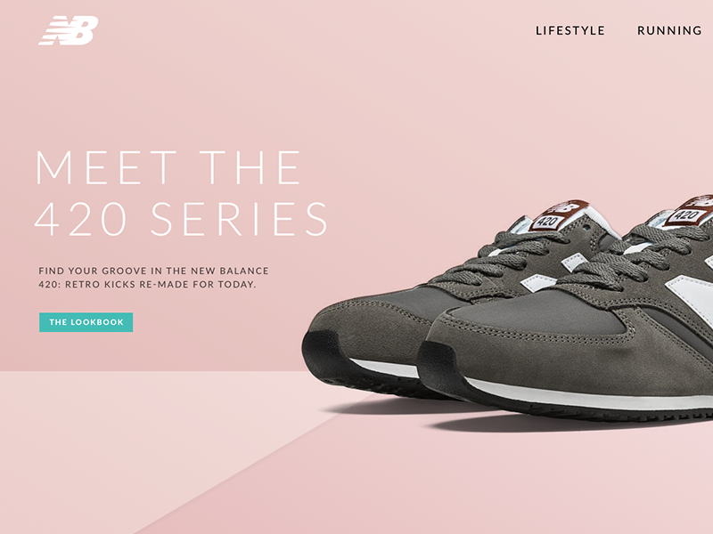 Landing Page: Day 003 athletics cart hero kicks new balance pink shoes store web webdesign
