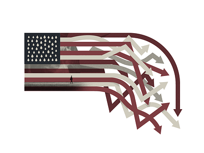 Worst Case Scenario america american bad downfall economy flag illustration political worst case
