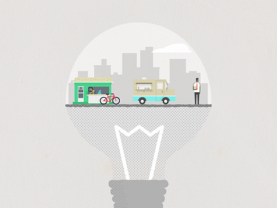 Airbnb Illustrations airbnb bikes bulb entrepreneurship foodtruck ideas illustration lightbulb people