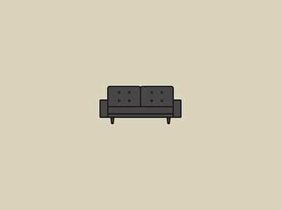Couch couch flat illlustration mid century modern
