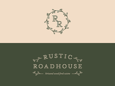 Rustic Roadhouse Branding branding food food truck leaves logo logomark logotype monogram vine