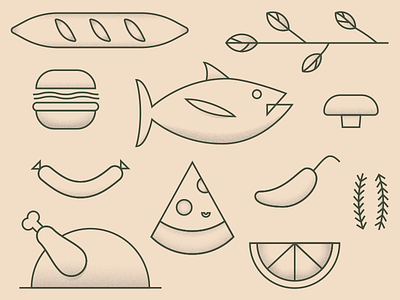 Rustic Roadhouse Illustrations branding bread fish food illo illustration lime