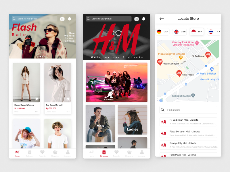 h m mobile app by Tomi Fadilah on Dribbble