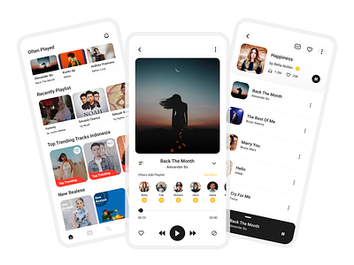 Music Player Mobile App app design clean ui mobile app design mobile design music music app music player product design ui ui ux ui design uidesign ux ux design ux research