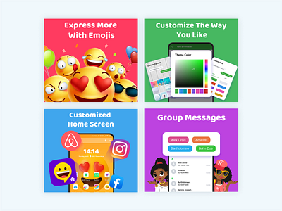 Emoji Launcher app design illustration ui