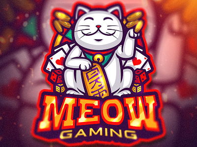 Meow Gaming adorable animal artwork cat character chibi cute design esports esportslogo illustration logo mascot procreate
