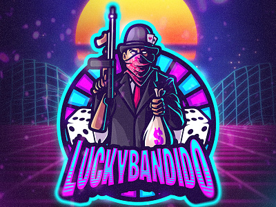 LUCKY BANDIDO bandit casino character gangster gun illustration logo mafia mascot procreate