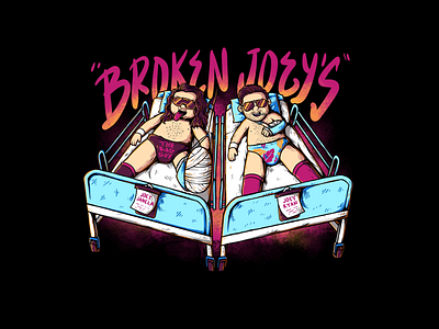 Broken Joey’s T-Shirt Design artwork cartoon character commission cute illustration t shirt tees wrestler wrestling