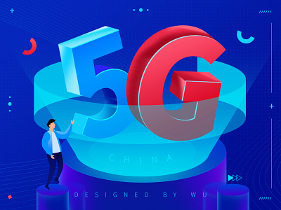 An illustrated illustration：“5G” 5g illustraion 插画