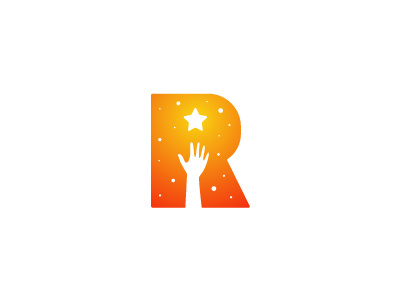 Reachspace Logo hand initial logo r reach star