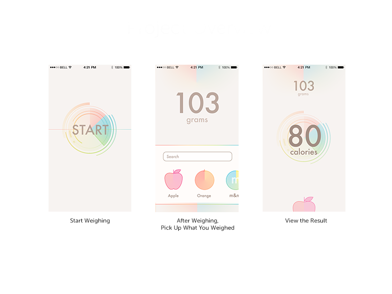 iOS App Interface ios7 ios8 health food scale calories personal informatics interface ios app flat blur