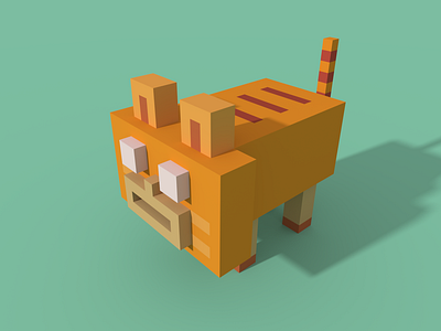 voxel art-tigger cute model voxel voxel art