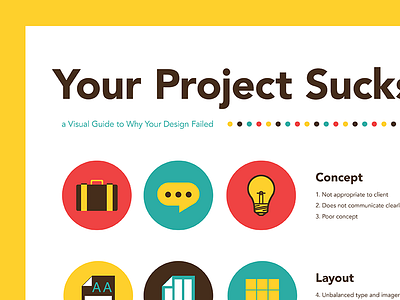 Your Project Sucks avenir concept design icon infographic layout poster print production typography