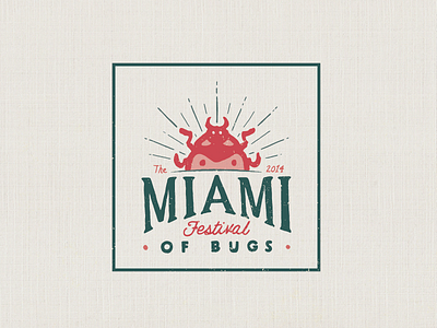 Bug Fest 2014 branding identity illustration lettering logo retro texture